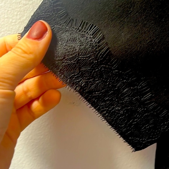 𝅺NWOT Karl Lagerfeld Dress, Size Medium, Black with Pleated Leather and Lace - Picture 5 of 5